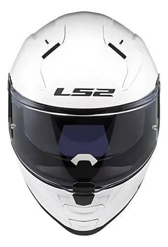 Capacete LS2 FF811 Vector II Solid com Óculos Solar Interno Branco Brilhante Tamanho 58/M