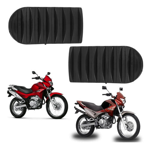 Par de Borrachas da Pedaleira Dianteira Smartfox Honda Bros 125 150 Xre 300 Nx 400 Falcon