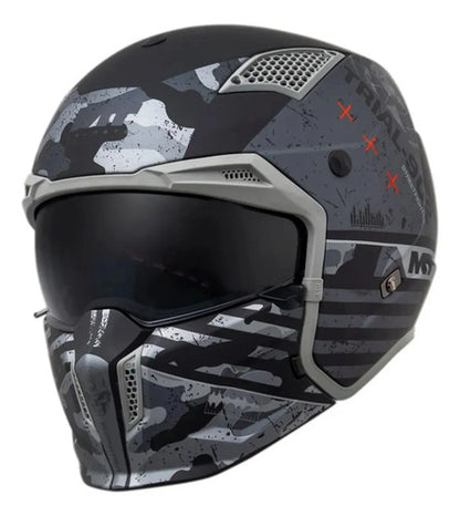 Capacete MT Helmets Streetfighter SV S Belic com Óculos Solar Interno Cinza Fosco