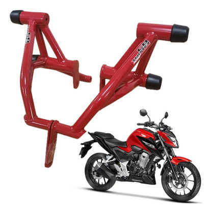Protetor de Motor Stunt Race Street Cage Honda Cb 300f Twister 2023 a 2025 Vermelho