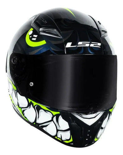 Capacete LS2 FF810 Vigo Sarbul Preto Amarelo Azul Brilhante