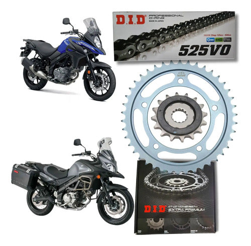 Kit Relação DID Premium com Retentor Suzuki V-Strom 650 2014 a 2019 525VO 118L 47/15T