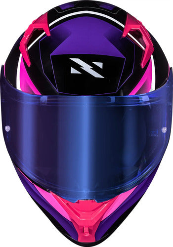 Capacete Norisk Flow Pulse com 2 Viseiras e Spoiler Roxo Rosa