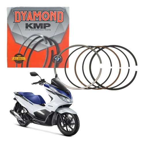 Jogo de Anéis do Pistão KMP Dyamond Honda Adv 150 2021 a 2024 Pcx 150 2016 a 2022 0,75