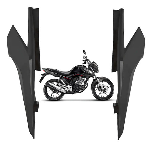 Par de Rabetas Laterais Paramotos Honda Cg 160 Titan 2016 a 2024 Cinza Fosco