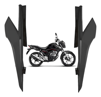 Par de Rabetas Laterais Paramotos Honda Cg 160 Titan 2016 a 2024 Cinza Fosco