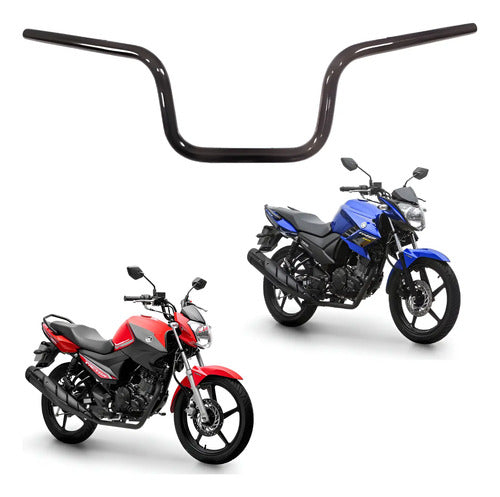 Guidão Chapam Yamaha Factor 125 Fazer Factor 150 Preto Brilhante