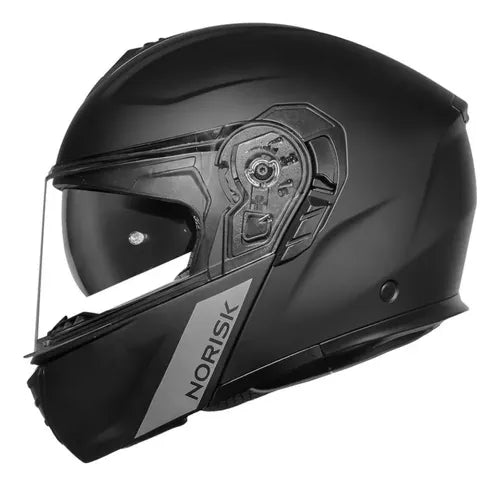 Capacete Escamoteável Norisk Vortex Solid com Óculos Solar Interno Preto Fosco