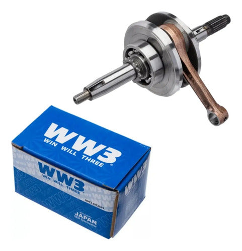 Virabrequim com Biela e Rolamentos WW3 Honda Pop 100 2007 a 2015