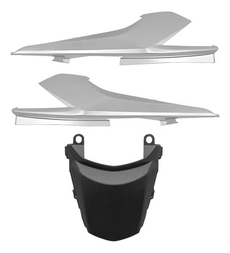 Kit Rabeta Lateral Completa Paramotos Honda Cg 160 Titan 2016 a 2024 Prata