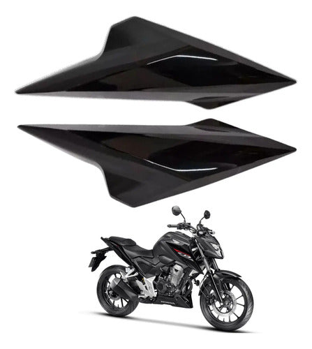 Par de Aletas Abas do Tanque Paramotos Honda Cb 300f Twister 2023 a 2024 Preto