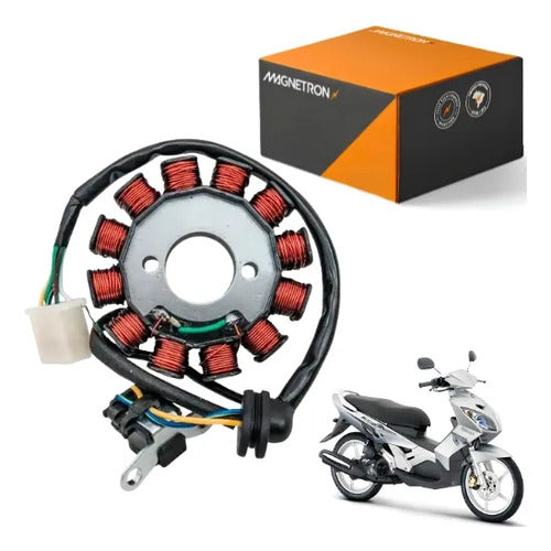 Magneto Estator com Bobina de Pulso Magnetron Yamaha Neo 115 2005 a 2012