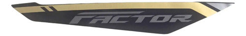 Adesivo da Tampa Lateral Direita Yamaha Factor 150 2024 Preto Dourado