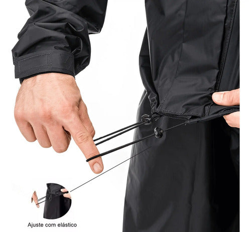 Capa de Chuva Conjunto Pantaneiro Nylon com Gola Preto