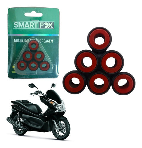 Jogo de Contrapesos Roletes da Embreagem Smartfox Honda Pcx 150 Suzuki Burgman 125 6 Peças