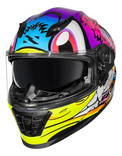 Capacete Norisk FF302 Soul II Loko com Óculos Solar Interno Rosa
