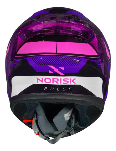 Capacete Norisk Flow Pulse com 2 Viseiras e Spoiler Roxo Rosa