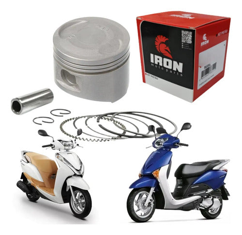 Kit Pistão com Anéis e Pino Iron Honda Lead 110 2010 em diante STD