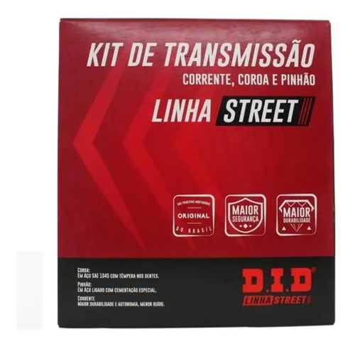 Kit Relação DID com Retentor Honda Cg 125 Fan 2014 Cg 160 Titan Fan Start Cargo 428HXV 118L 44/15T