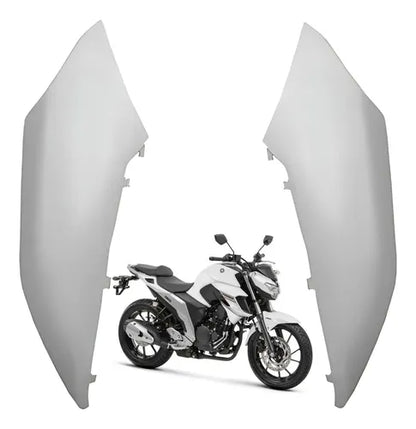 Par de Guias de Ar Abas do Tanque Superiores Paramotos Yamaha Fazer Fz25 250 2018 a 2025 Branco