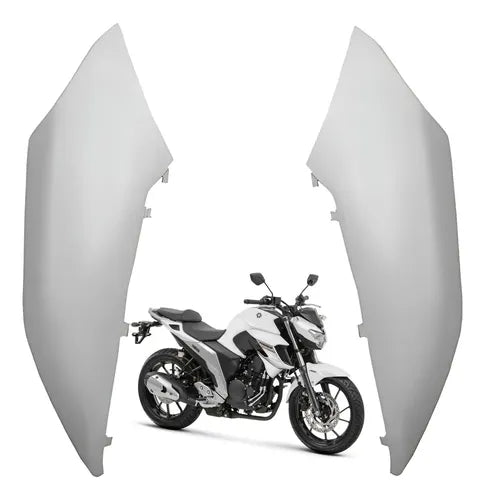 Par de Guias de Ar Abas do Tanque Superiores Paramotos Yamaha Fazer Fz25 250 2018 a 2025 Branco