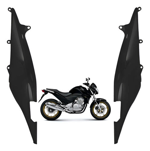 Par de Rabetas Laterais Paramotos Honda Cb 300r 2009 a 2012 Preto Fosco