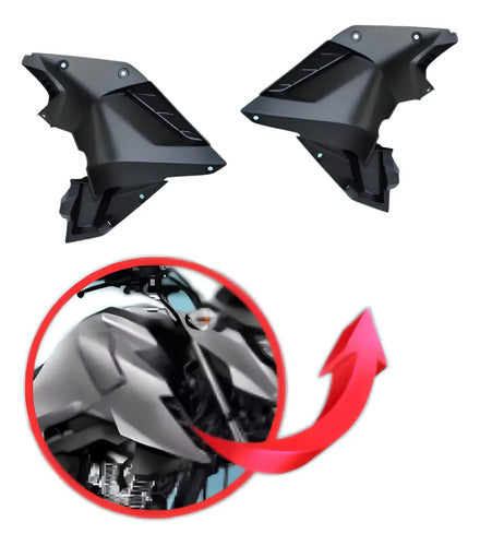 Par de Acabamentos Internos da Aba do Tanque Paramotos Honda Cg 160 Titan Fan 2025 em diante Preto