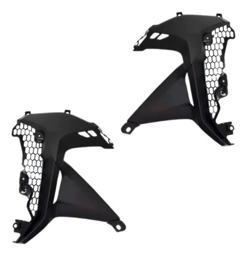 Par de Acabamentos Internos da Aba do Tanque Paramotos Honda Xre 300 2019 em diante Preto