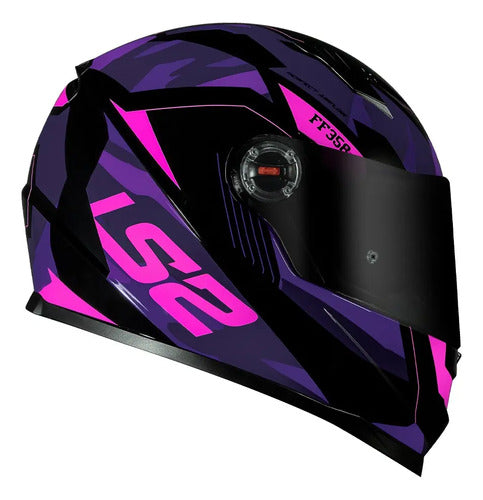 Capacete LS2 FF358 Tank Preto Roxo Brilhante