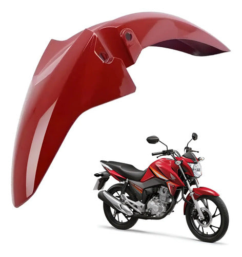 Paralama Dianteiro sem Suporte Paramotos Honda Cg 160 Titan Fan 2016 a 2021 Vermelho