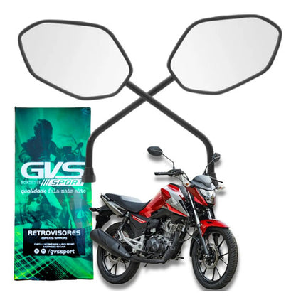 Par de Retrovisores GVS Honda Cg 125 150 160 Titan Fan Start