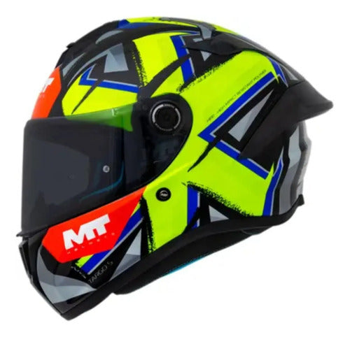 Capacete MT Helmets Targo S Rafael Paschoalin Verde Limão Brilhante Tamanho 56/S