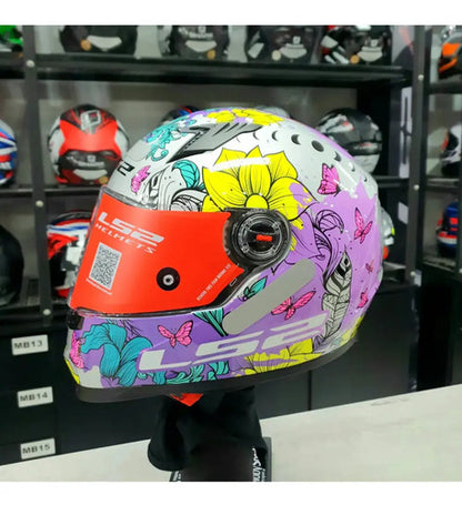 Capacete LS2 FF358 Dreamcatcher Rosa Prata Azul Brilhante