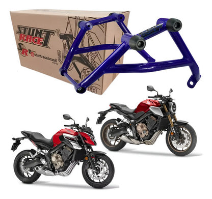 Protetor de Motor Stunt Race Cage Honda Cb 650r 2014 em diante Azul Metálico