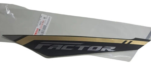 Adesivo da Tampa Lateral Esquerda Yamaha Factor 150 2024 Preto Dourado