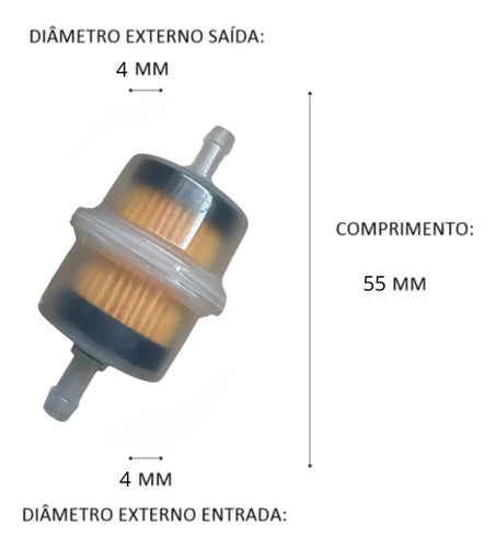 Filtro de Combustível Smartfox Universal para Motos Carburadas