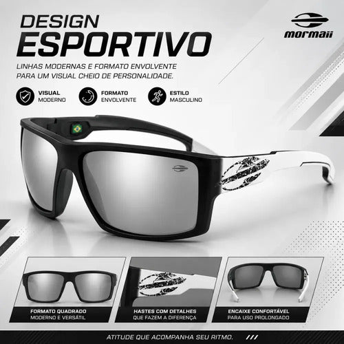 Óculos De Sol Mormaii Joaca 4 Preto Masculino M0112aat09 Cor Da Armação Preto Com Hastes Brancas