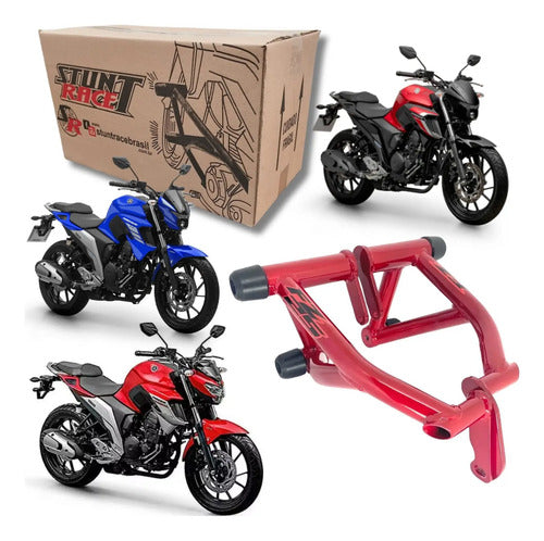 Protetor de Motor Stunt Race Cage Yamaha Fazer Fz25 250 2018 em diante Vermelho Metálico