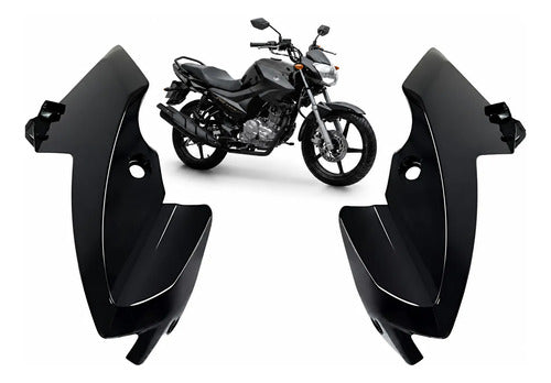 Par de Carenagens Laterais do Farol Paramotos Yamaha Factor 150 2016 a 2024 Preto