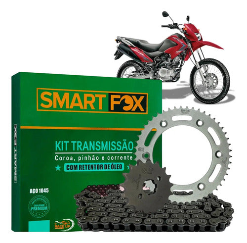 Kit Relação Smartfox com Retentor Honda Bros 150 2003 em diante 428OH 130L 50/17T