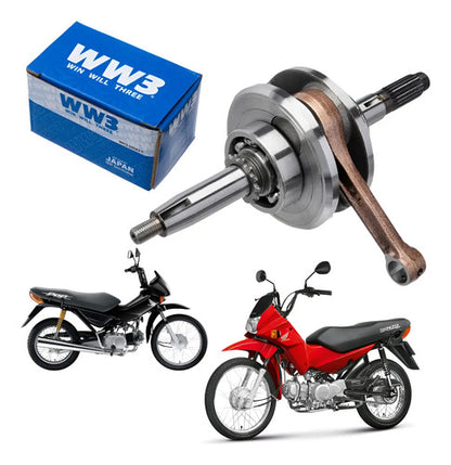 Virabrequim com Biela e Rolamentos WW3 Honda Pop 100 2007 a 2015