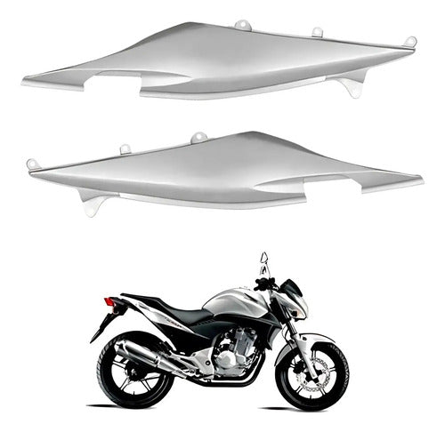 Par de Rabetas Laterais Paramotos Honda Cb 300r 2009 em diante Prata