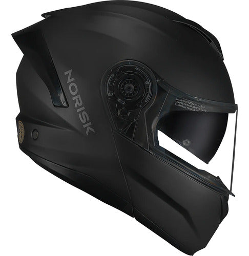 Capacete Escamoteável Norisk Force II Solid com Óculos Solar Interno Preto Fosco
