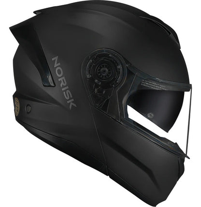 Capacete Escamoteável Norisk Force II Solid com Óculos Solar Interno Preto Fosco