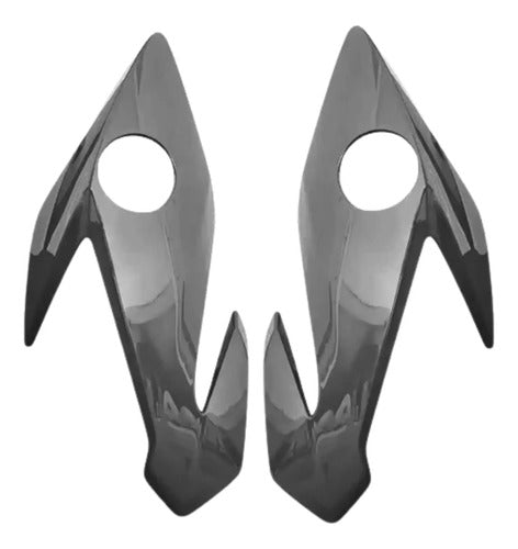 Par de Bananinhas Carenagens Laterais do Farol Paramotos Honda Cg 160 Titan Fan 2016 Cinza