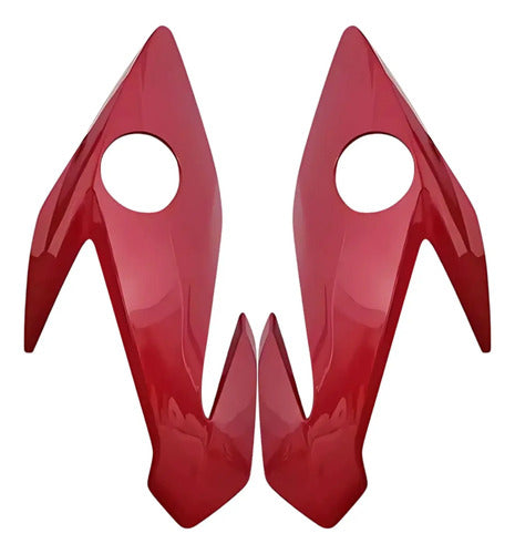 Par de Carenagens Laterais do Farol Paramotos Honda Cg 160 Titan 2022 a 2024 Vermelho Guaraú
