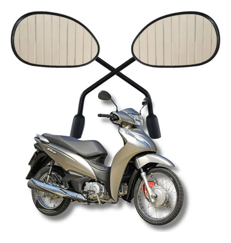 Par de Retrovisores GVS Honda Biz 125 Pop 110i Biz 110i 2018 em diante