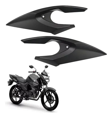 Par de Carenagens Laterais do Farol Paramotos Yamaha Fazer 150 2020 a 2024 Preto Fosco