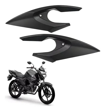 Par de Carenagens Laterais do Farol Paramotos Yamaha Fazer 150 2020 a 2024 Preto Fosco