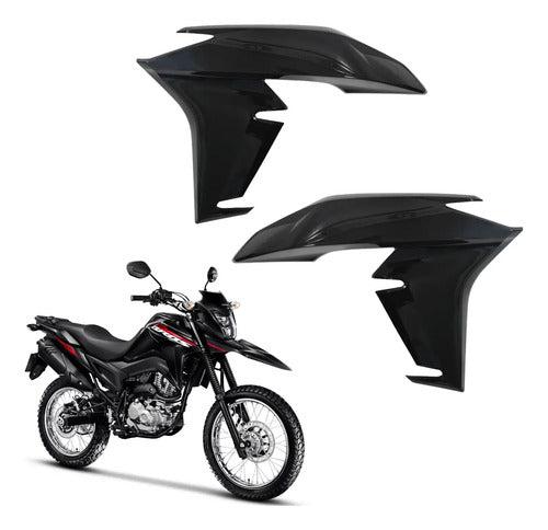 Par de Guias de Ar Abas do Tanque Paramotos Honda Bros 160 2022 a 2024 Preto Brilhante